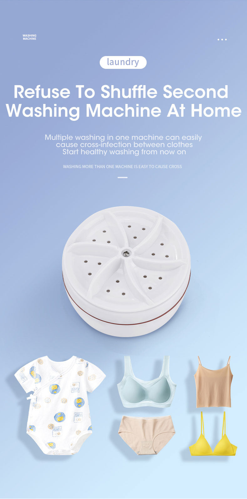 Ultrasonic Portable Washing Machine